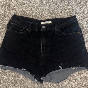Levi’s High-Rise Black Denim Jean Shorts